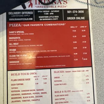 Iriana's Pizza - Menu - Pizza Near Me - Little Rock, Arkansas Iriana's Pizza - Menu - Pizza Near Me - Little Rock, Arkansas