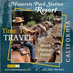 Minarets Pack Station and Resort - Start planning your adventure summer pack trip vacation.  Call to make reservations.  Horseback riding, camping, hiking, fishing, pack trips