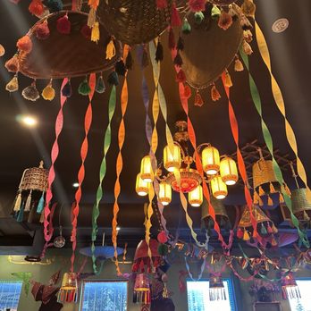 Auttarote Thai Cuisine - festive atmosphere with colourful streamers, tassels and happy birthday banner - Thai Near Me - Calgary, Alberta Auttarote Thai Cuisine - festive atmosphere with colourful streamers, tassels and happy birthday banner - Thai Near Me - Calgary, Alberta