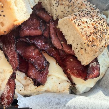 The Original NY Bagel - Meat lovers: Pastrami, Swiss cheese and Egg Whites - Bagels Near Me - Charlotte, North Carolina The Original NY Bagel - Meat lovers: Pastrami, Swiss cheese and Egg Whites - Bagels Near Me - Charlotte, North Carolina