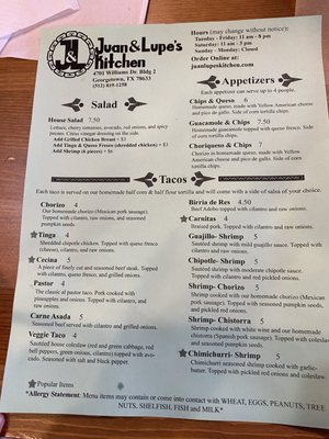 Menu photo 1 Juan & Lupes Kitchen Georgetown, TX Menu photo 1 Juan & Lupes Kitchen Georgetown, TX