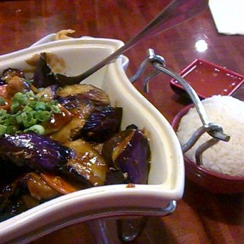 Miss Hot Cafe - Delicious eggplant pot/casserole. Didn't come with rice, so I ordered a side. - Chinese Near Me - Buffalo, New York