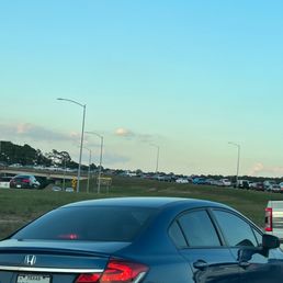 The line into the airport. The line into the airport.