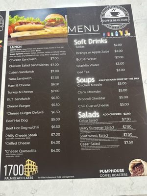 Menu photo 1 1700 COFFEE BEAN CAFE West Palm Beach, FL Menu photo 1 1700 COFFEE BEAN CAFE West Palm Beach, FL