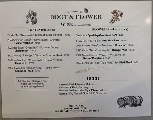 Menu photo 1 Root & Flower Vail, CO Menu photo 1 Root & Flower Vail, CO