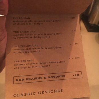 Lascar 74 - Classic Ceviches - Seafood Near Me - Barcelona, B