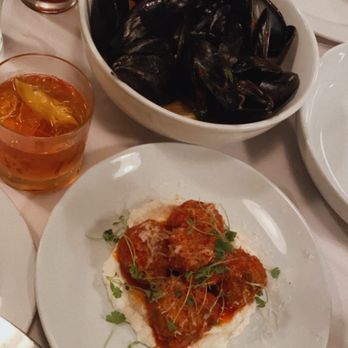Birroteca Baltimore - Meatballs and Red Mussels Pink Negroni - Italian Near Me - Baltimore, Maryland Birroteca Baltimore - Meatballs and Red Mussels Pink Negroni - Italian Near Me - Baltimore, Maryland