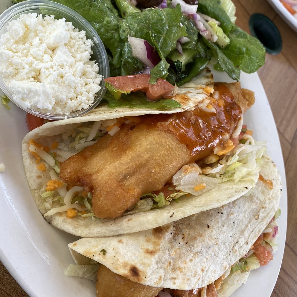 Jake's On Main - Fish tacos and greek salad - Pubs Near Me - Unionville, Ontario Jake's On Main - Fish tacos and greek salad - Pubs Near Me - Unionville, Ontario