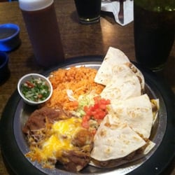 El Charrito's-Helena's Original Restaurante - Grilled chicken Quesadilla with rice, beans, and pico.