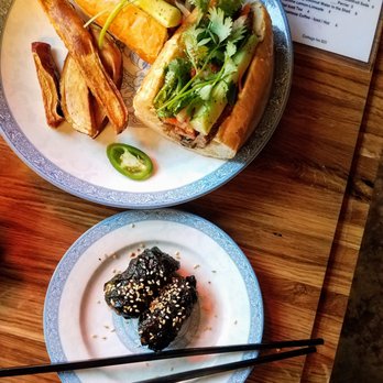 Short Round - Bò lá lốt (beef wrapped in betel leaf) and the Grilled Lemongrass Pork Banh Mi at Short Round - Vietnamese Near Me - Portland, Oregon Short Round - Bò lá lốt (beef wrapped in betel leaf) and the Grilled Lemongrass Pork Banh Mi at Short Round - Vietnamese Near Me - Portland, Oregon