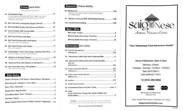 Menu photo 2 Saigonese Hartsdale, NY
