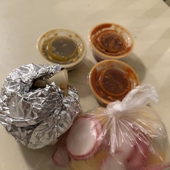Tacos los Potrillos - Their salsa is nice and tasty, missing a little kick from the red one, as I was told it was spicy. - Tacos Near Me - West Covina, California
