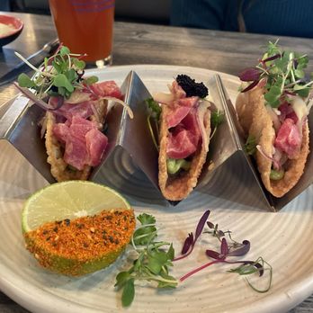 Chinitas - Wonton tacos with a Michelada - Sushi Bars Near Me - Henderson, Nevada Chinitas - Wonton tacos with a Michelada - Sushi Bars Near Me - Henderson, Nevada