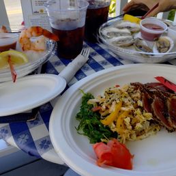Oysters, shrimp, carpacio..lunch!