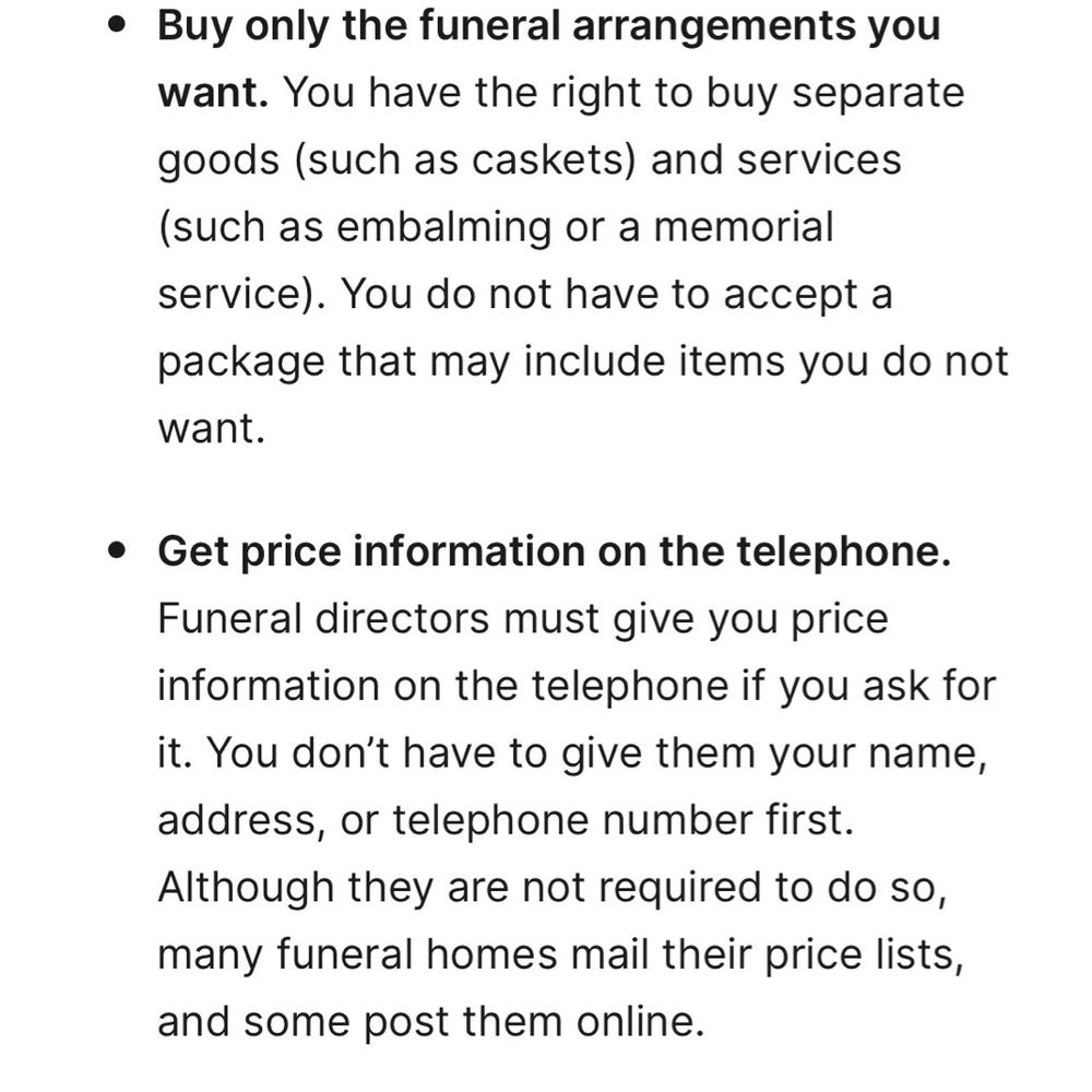 Platt Memorial Chapels - Federal Trade Commission Funeral Rule - YOUR RIGHTS - Funeral Services & Cemeteries Near Me - Cherry Hill, New Jersey