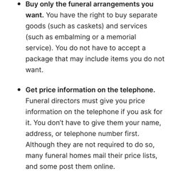 Platt Memorial Chapels - Federal Trade Commission Funeral Rule - YOUR RIGHTS