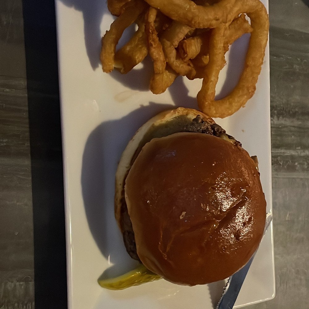 The Tipsy Boar - Millionaire Bacon Burger with onion rings - New American Near Me - Hollywood, Florida The Tipsy Boar - Millionaire Bacon Burger with onion rings - New American Near Me - Hollywood, Florida