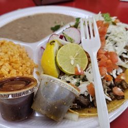 Carne asada tacos combo