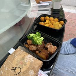 Pork Belly(5) and HK Street Curry Fish Balls & Daikon.