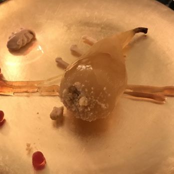 Les Trois Bornés - poached pear dessert - lovely - Bistros Near Me - Paris, 01