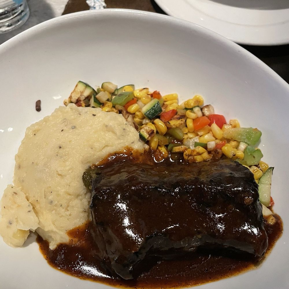 Slow Roasted Short Rib, Rib Yukon Gold Mashed Potatoes, Capacio Slow Roasted Short Rib, Rib Yukon Gold Mashed Potatoes, Capacio