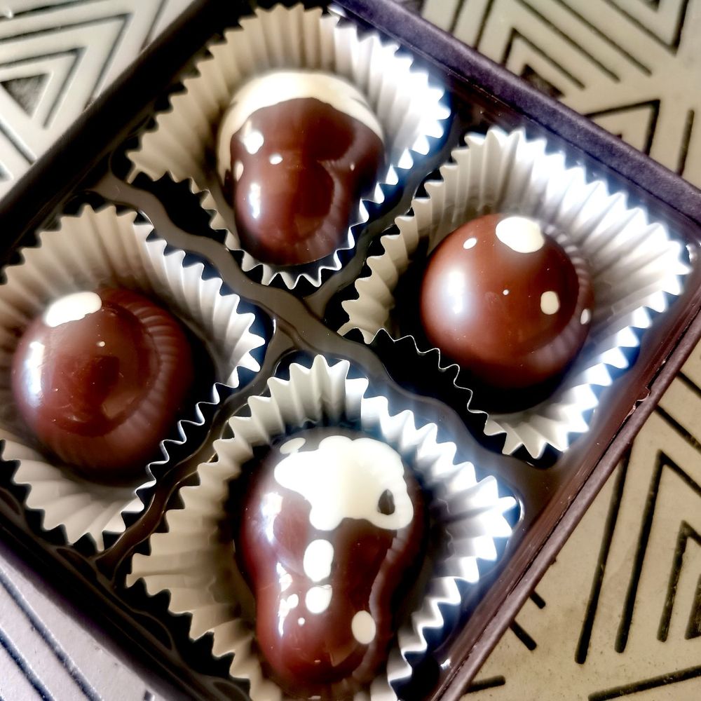 Stone Grindz Chocolate - Crafted for the International Chocolate Awards, this is StoneGrindz' Black Sesame & Miso Caramels. Limited availability! - Chocolatiers & Shops Near Me - Scottsdale, Arizona