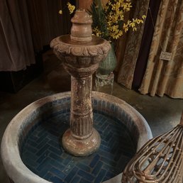 Fountain in the post-service seating area.