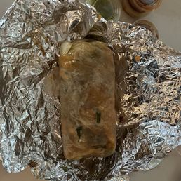 Carne asada and shrimp burrito...too greasy
