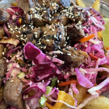 Nuri Fusion Street Kitchen - Ribeye Kimchi Fries. Very good. - Mexican Near Me - Mcallen, Texas