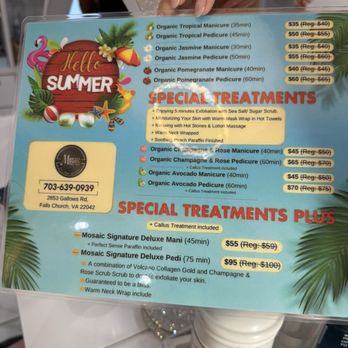 Mosaic Nail Spa - Current pedicure prices - Waxing Near Me - Falls Church, Virginia