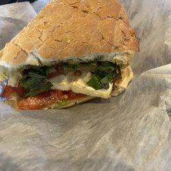 Caprese Sandwich ( tomatoes, sliced mozzarella, fresh basil, balsamic vinegar, and olive oil)