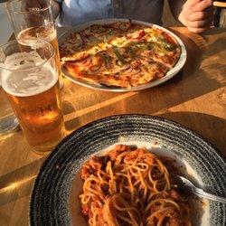 Waterside Hotel - Spaghetti bolognese and vegetarian pizza at The Waterside Restaurant