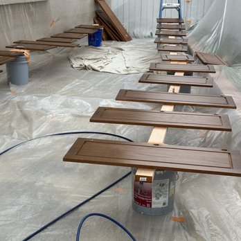 RCM remodeling & painting services - During staining of kitchen cabinet doors, clean work! - Painters Near Me