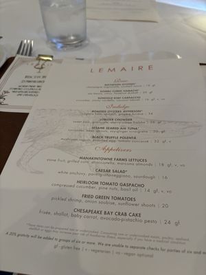 Menu photo 1 Lemaire Restaurant Richmond, VA Menu photo 1 Lemaire Restaurant Richmond, VA