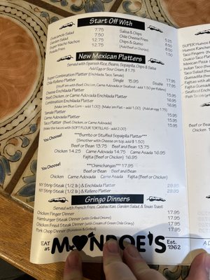 Menu photo 2 Monroe's Restaurant Albuquerque, NM