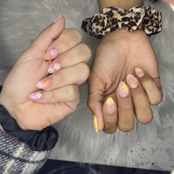 Kim's Nails - Me and my friend both go beautiful spring nails! - Nail Salons Near Me - Austin, Texas