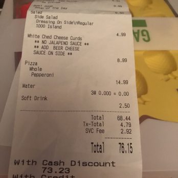 Treehouse Pub & Eatery - You can see the "SVC Fee" at the bottom. We still have no answers as to why we were charged. The owner refuses to discuss anything. - Pizza Near Me - Bettendorf, Iowa