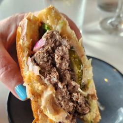 The Watch Rooftop Kitchen & Spirits - Inside of the double cheeseburger