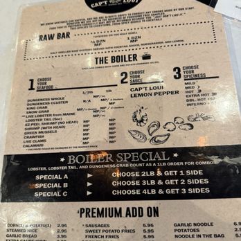Cap’t Loui Henderson - Menu - Seafood Near Me - Las Vegas, Nevada