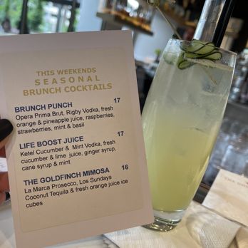 The Goldfinch - Seasonal Brunch Cocktails - New American Near Me - Irvine, California The Goldfinch - Seasonal Brunch Cocktails - New American Near Me - Irvine, California