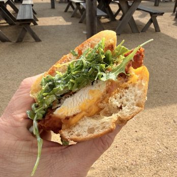 The Barn - Friend chicken sandwich. - Burgers Near Me - Half Moon Bay, California