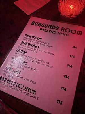 Menu photo 1 Burgundy Room Los Angeles, CA