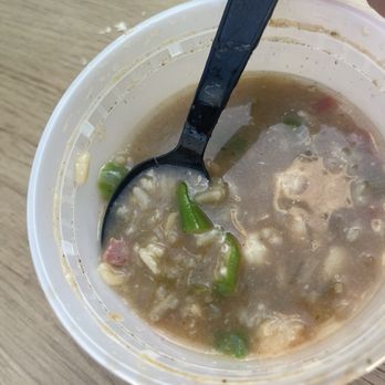 Aquabite Market & Kitchen - Gumbo with fish and small cubed sausage and okra - Seafood Markets Near Me - Corpus Christi, Texas