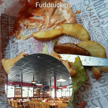 Fuddruckers - I'm stuffed with a Kobe bear burger that I loved MEDIUM rare and just delicious - American Near Me - Miami, Florida