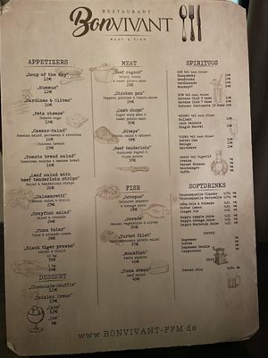 Menu photo 1 Bonvivant Frankfurt, HE