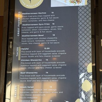 Crest Cafe - Menu 1 of 2, 10/15/2025 - Greek Near Me - Sacramento, California Crest Cafe - Menu 1 of 2, 10/15/2025 - Greek Near Me - Sacramento, California