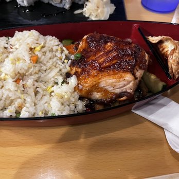 Sushiya Japanese Restaurant - Kid's salmon teriyaki with choice of fried rice (no up charge) and fried dumpling. - Sushi Bars Near Me - Auburn, Alabama Sushiya Japanese Restaurant - Kid's salmon teriyaki with choice of fried rice (no up charge) and fried dumpling. - Sushi Bars Near Me - Auburn, Alabama