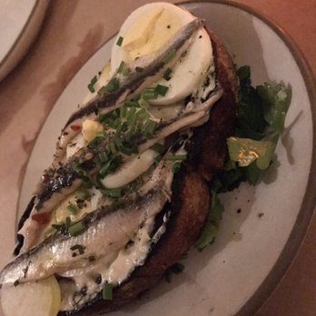 ZuZu - Boquerónes, anchovies and egg on toast - Tapas Bars Near Me - Napa, California