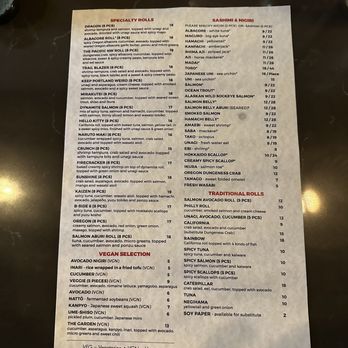 Kaizen Sushi - Menu - Sushi Bars Near Me - Portland, Oregon Kaizen Sushi - Menu - Sushi Bars Near Me - Portland, Oregon