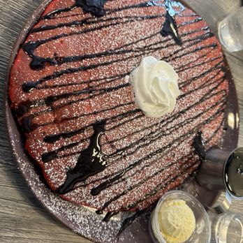 Toast Cafe & Grill - Only one red velvet pancake ($6.99 + $2.99) - Breakfast & Brunch Near Me - Pleasanton, California Toast Cafe & Grill - Only one red velvet pancake ($6.99 + $2.99) - Breakfast & Brunch Near Me - Pleasanton, California